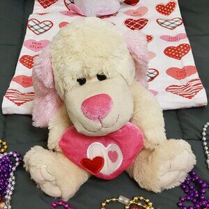 Valentine's Puppy Plush Holding Heart